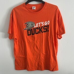 Orange 'Let's Go Ducks!' Short Sleeve Graphic Tee